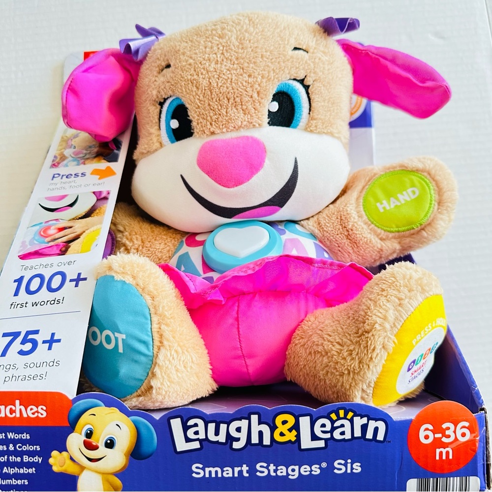 Fisher-Price Laugh & Learn Smart Stages Puppy Plush Learning Toy for Baby Infant - Picture 7 of 9